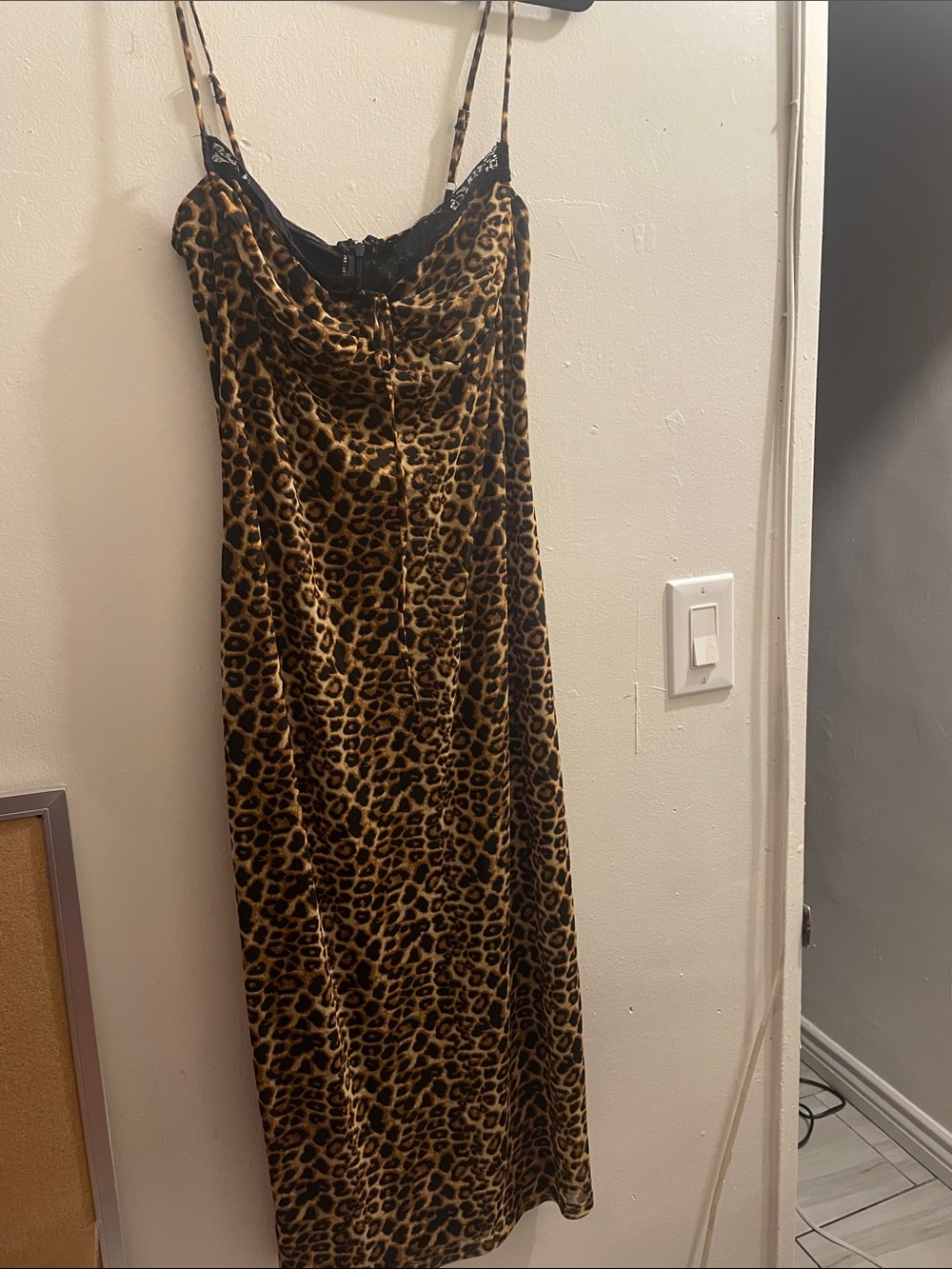 Fashion Nova Leopard Slip Maxi Dress - Brown & Black